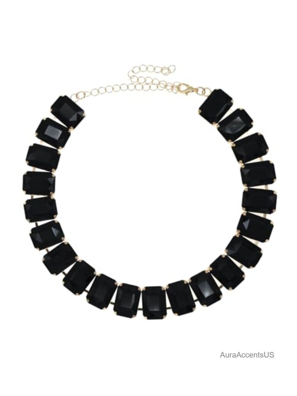 Crystal Rhinestone Choker Collar Necklace 18k Gold Plated Statement Bib